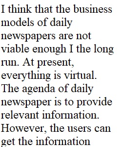 Business models of daily newspapers